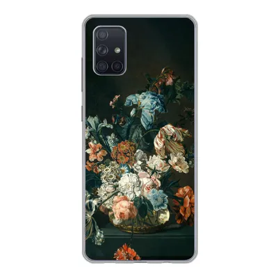 Produktbild von MuchoWow® Handyhülle Schutzhülle Hülle für Samsung Galaxy A71 Stilleben mit Blumen - Alte Meister - Kunst Silikon Softcase Handy Hülle - Kartenbesitzer