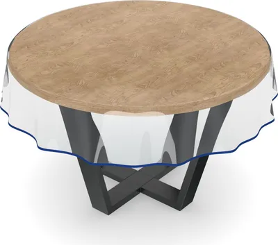 Produktbild von Tischdecke Klara 0,5mm Wachstuch PVC abwaschbar Durchsichtig Transparent Blau SAUM Rund 120cm