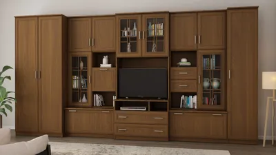 Zdjęcie produktu dla Meblast | Szafka wisząca Lena; drewno wiśniowe Porto - wyposażenie premium | Meble, szafka wisząca, meble premium TV, duża szafka wisząca, szafka wisząca, zestaw do salonu, dąb Sonoma