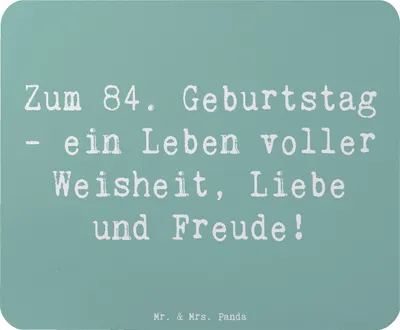 Produktbild von Mr. & Mrs. Panda Mauspad Spruch 84. Geburtstag - Meeresbrise - Geschenk, besondere Geschenkideen, großartige Erinnerungen, Mouse Pad, laptop, liebevolle Geschenke, Alter