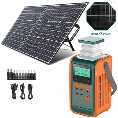 Zdjęcie produktu dla Stacja zasilająca Powerbank SWAREY S200 DC (60000mAh) z panelem słonecznym 100W, akumulator LiFePO4 do wielu urządzeń 192Wh, generator słoneczny 140W