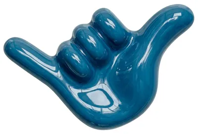Produktbild von Kleiderhaken Shaka Blau für Heizkörper, bohrfreie Montage, 10 kg Tragkraft, 9,5x15x7 cm