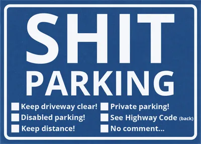 Produktbild von Shit Parking Scheisse Geparkt! Notizblock in Englisch