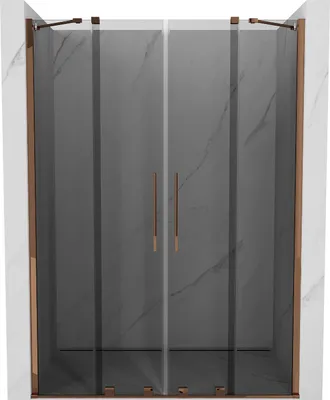 Produktbild von Mexen Velar Duo Schiebeduschtür 140 cm, Graphit, Roségold - 871-140-000-42-60