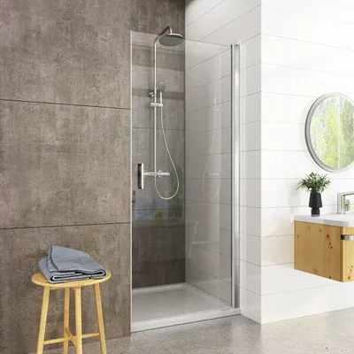 Zdjęcie produktu dla Heilmetz kabina prysznicowa 80x195cm drzwi skrzydłowe ścianka działowa z profilem przyściennym 6mm szkło hartowane bezpieczne kabina prysznicowa nano powłoka