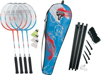 Zdjęcie produktu dla Bandyta Talbot Torro 4-fighter zestaw do badmintona 3 piłki, siatka+słupki, pokrowiec 449416