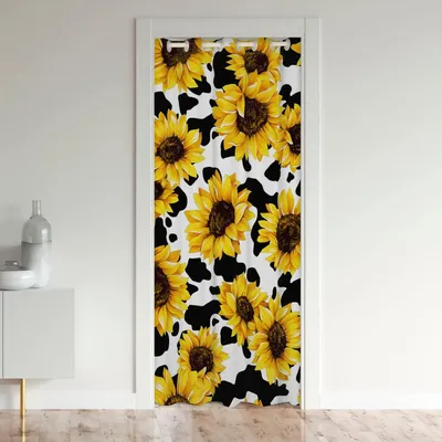 Deurgordijn 1 Paneel 150x203 cm, Blumenmuster, Verdunkelnd