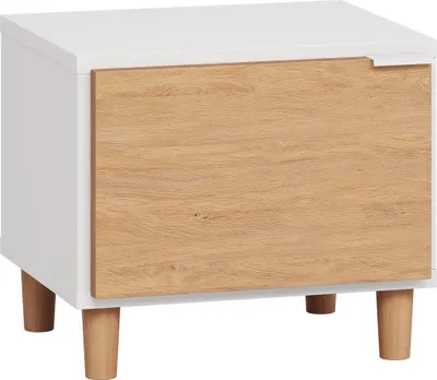 Produktbild von Nachtkommode Arbolita 43, Farbe: Weiß / Eiche - Abmessungen: 40 x 45 x 40 cm (H x B x T)