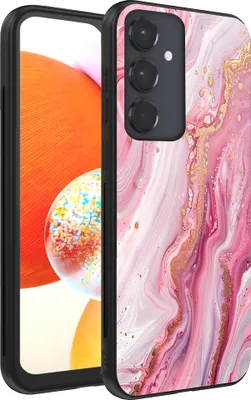 Produktbild von Smartphonica Handytasche passend für Samsung Galaxy A14 mit Marmordruck - TPU Rückseitenschutzhülle Marmordesign - Pink
