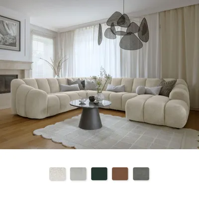 Produktbild von MIUFORM Shell Wochnlandschaft U-FORM LINKS - 330x265 cm - Beige - Sofa Modulsofa Couch