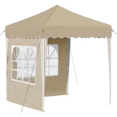 Image de Tente de réception pliable vidaXL 195 x 195 x 245 cm, tissu Oxford crème