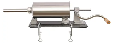 Immagine prodotto di Riempitrice per salsicce - Macchina manuale per salsicce - Acciaio inossidabile - Riempitrice orizzontale per carne - 8 ugelli di riempimento - Ideale per la produzione di salsicce artigianali