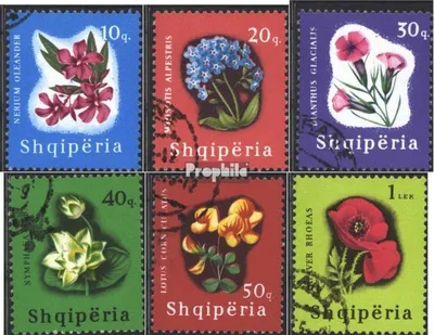 Produktbild von Briefmarken Albanien 1965 Mi 988-993 (kompl.Ausg.) gestempelt Blütenpflanzen