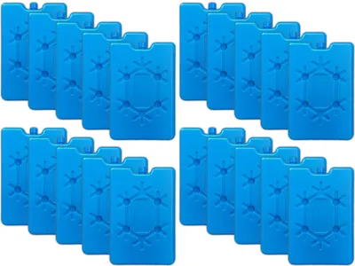 Produktbild von 20er Set Flache Kühlelemente blau Kühlakkus Kühlbox Kühlpads Kühltasche