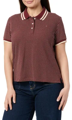 Produktbild von Tommy Hilfiger Damen S/S Polo, Rot (Mini Outline Flag Regatta Red), XL