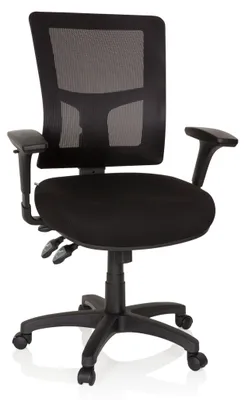 Produktbild von hjh OFFICE Profi Chefsessel IMPACT PRO Ergonomischer Bürostuhl mit Armlehnen (höhenverstellbar) Stoff / Netzstoff Drehstuhl für Büro, Zuhause