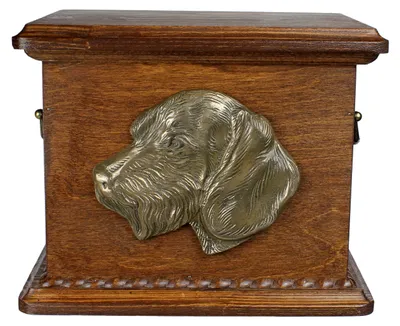 Productafbeelding van Draadhaar teckel - Asurn voor een hond, gepersonaliseerde urn met gravure en reliëf, herdenkingskist voor as van een hond, merk Art-Dog