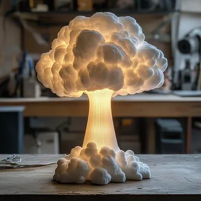 Produktbild von Handgefertigte 3D-Pilz-Weichkern-Schreckschlag-Lampe mit Sphärentyp