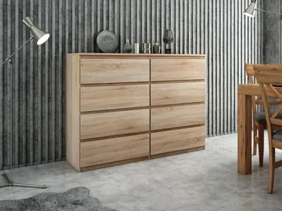 Produktbild von Moderne Kommode 100 cm mit 8 Schubladen und viel Stauraum