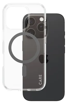 Productafbeelding van CARE by PanzerGlass Premium Case Transparant, Magnetisch, voor iPhone 16, in zwarte kleur