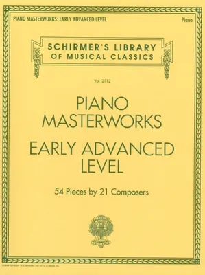 Obrázok produktu pre Piano Masterworks Early Advanced Level Schirmer's Library Volume 2112 Classical Sheet Music Collection Piano Songbook for Advanced Players and Music Teachers