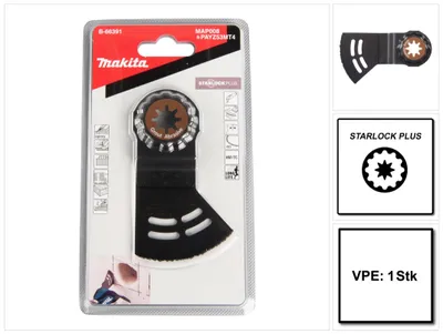 Zdjęcie produktu dla Brzeszczot do cięcia wgłębnego Makita, 53 mm Starlock Plus - K40 - TCT - MAP008 - Zaprawa / klej do płytek / beton