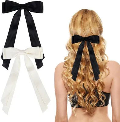 Image de Barrettes à nœuds pour filles, nœuds noirs et beiges pour filles, accessoires pour cheveux à nœuds