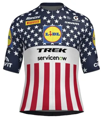 Immagine prodotto di Santini Lidl Trek USA National Champion Maglia da ciclismo a maniche corte Multicolore M Uomo Multicolore M