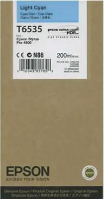 Obrázek produktu pro Epson T6535 Light Cyan Ink Cartridge (200ml), Světle azurová, Inkoust na pigmentové bázi, 200 ml, 1 kusů