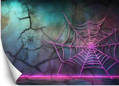 Produktbild von Vlies fototapete Spinne Neon Abstraktion 450x315 cm Feeby Lila inkl. Kleber einfache Montage