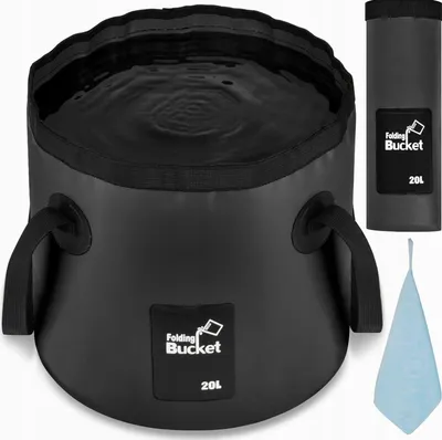 Produktbild von Faltbare Eimer 20L Schwarz Tragbar Multifunktional