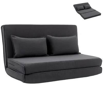 Produktbild von Bodensessel mit Rš¹ckenlehne, ausklappbares Schlafsofa aus Cord, verstellbare Rš¹ckenlehne, breite Sitzfl?che, dunkelgrau