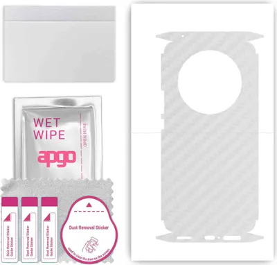 Produktbild von apgo Rückseite + Seiten Schutzfolie, Skin, kompatibel mit Honor X50, Hinten Displayschutzfolie aus Vinylfolie, kratzfest, einfache Montage - Transparenter Kohlenstoff