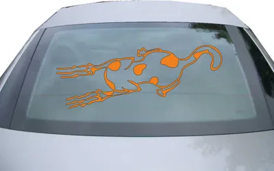 Produktbild von Indigos UG - Aufkleber Heckscheibe & Motorklappe DE2445 - orange - 600x228 mm - Katze - Auto Scheiben Fenster Heckklappe Tuning Racing JDM - Die cut