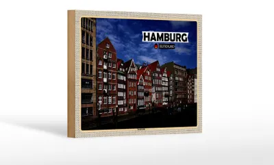 Produktbild von Holzschild Städte Hamburg Deichstraße Fluss 18x12 cm Geschenke