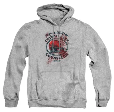 Productafbeelding van Friday the 13th - "Campeerdersassistent Slachtoffer" Hoodie voor heren/dames, uni model TV38079 (XXL) (Sportieve heatherkleur), AI-gegenereerde afbeelding