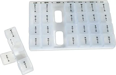Produktbild von 7 Tage PILLENBOX Pillendose Weiß Tablettenbox Medikamentenbox Tabletten Pillen Dose Box 50