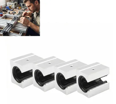 Lineare Gleitblöcke SBR20UU, 4er-Set, Aluminium, 20 mm