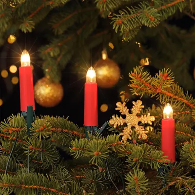 Produktbild von NARVA Lichterkette für Christbaum 30 Kerzen rot Beleuchtung warmweiß innen 17,4m