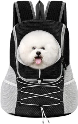 Productafbeelding van Pawaboo Hondendraagzak Rugzak, Puppy Reisdraagzak voor Kleine en Middelgrote Honden en Katten, Verstelbare Ademende Hondenrugzak met Veiligheid