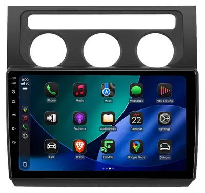 Image de Autoradio Android 9 pouces 128 Go pour VW Touran 1T 2003-2010 avec CarPlay & Android Auto Navigation & Bluetooth
