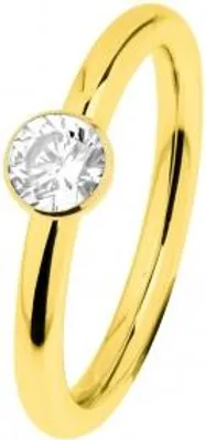 Produktbild von Ernstes Design Ring aus Edelstahl goldfarben mit weißen Zirkonia-Steinen