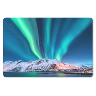 Produktbild von MuchoWow® Mauspad Mousepad Noorlicht - Wasser - Schnee - Spiegelung 27x18 cm - Mousepads - Maus Mat - Pad - Mausunterlage - Büroartikel - Desk Matten