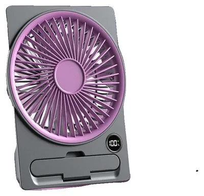 Immagine prodotto di Ventilatore da scrivania, portatile, alimentazione tramite USB, colore viola