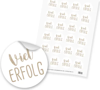 Produktbild von itenga 24x Sticker Aufkleber Viel Erfolg (Motiv 121) latte macchiato