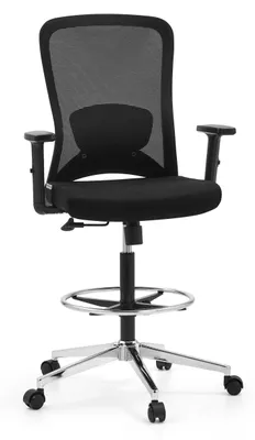 Produktbild von hjh OFFICE Arbeitsstuhl Top Work 44 Drehstuhl mit Armlehnen (höhenverstellbar) Stoff / Netzstoff