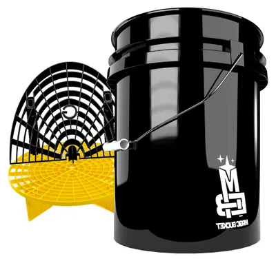 Produktbild von professionelles Wasch Eimer Set: Magic Bucket Wascheimer 5 GAL (ca. 20 Liter), GritGuard Schmutz Einsatz gelb, GritGuard Washboard schwarz