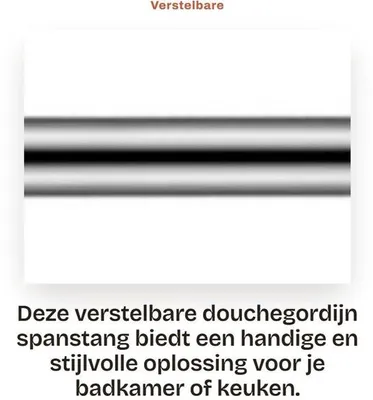 Produktbild von Duschvorhangstange – Edelstahl – 61-105 cm