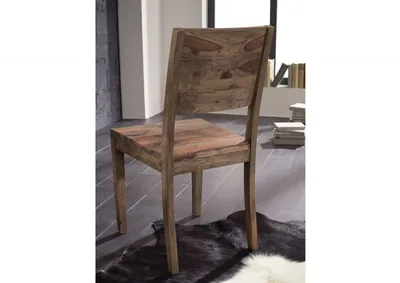 Produktbild von MASSIVMOEBEL24 Stuhl Sheesham 45x45x90 grau geölt NATURE GREY #705