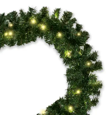 Künstliche Tannengirlande beleuchtet 8,1 m 120 LED warmweiß